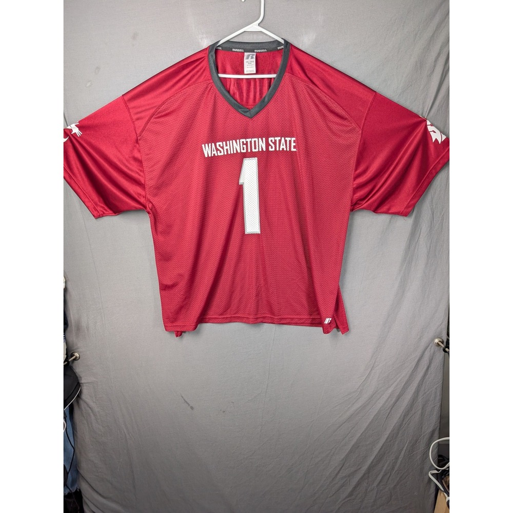 Russell Athletic Washington State Cougars Football Jersey 1 Maroon Mens 3XL